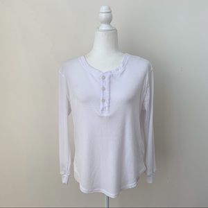 Polo by Ralph Lauren White Ribbed Henly Top